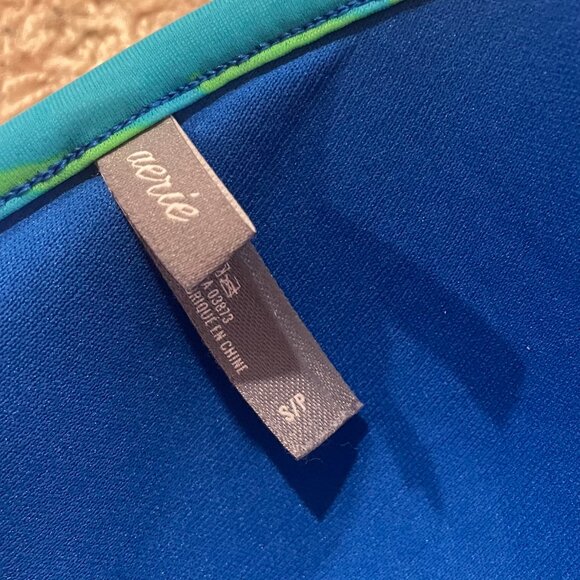 Blue Green Floral Padded Triangle Bikini Top - Picture 4 of 4